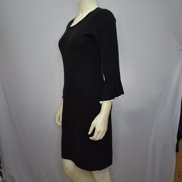 CALVIN KLEIN SHEATH BLACK‎ SWEATER DRESS SZ PET MD - Picture 6 of 11